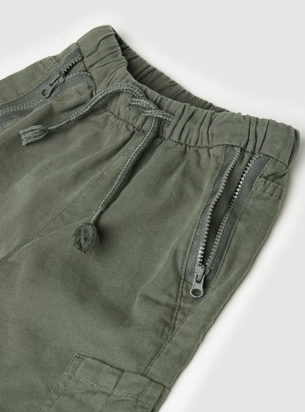 Boys Solid Cargo Joggers