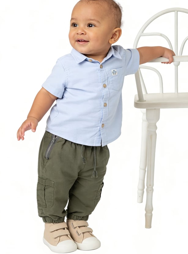 Boys Solid Cargo Joggers