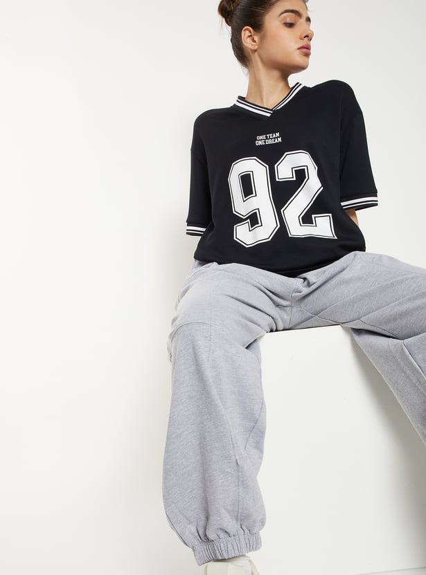 Women Printed Boxy Fit Sports T-shirt