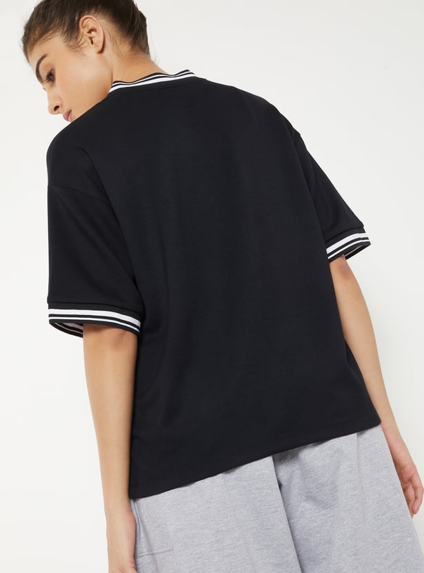 Women Printed Boxy Fit Sports T-shirt