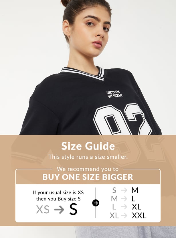 Women Printed Boxy Fit Sports T-shirt