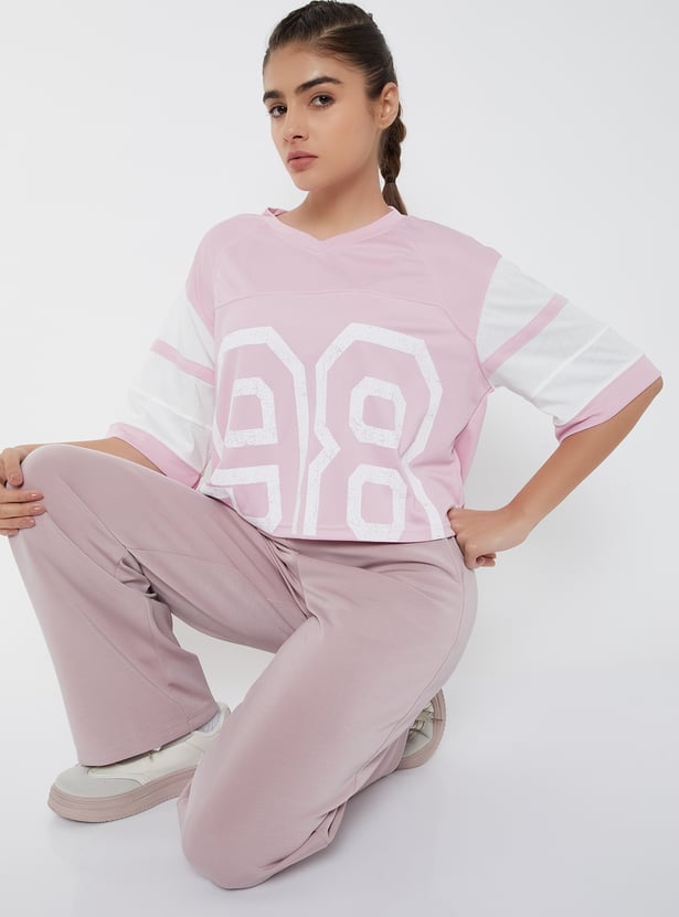Women Printed Boxy Fit Sports T-shirt