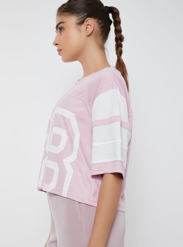 Women Printed Boxy Fit Sports T-shirt