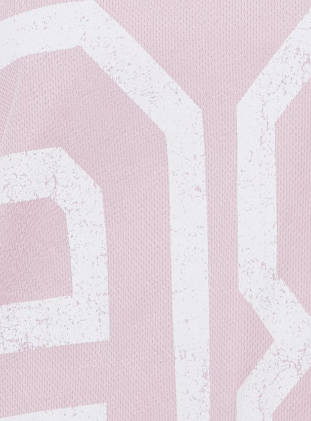 Women Printed Boxy Fit Sports T-shirt