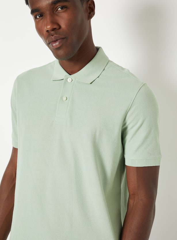 Men Textured Polo T-shirt