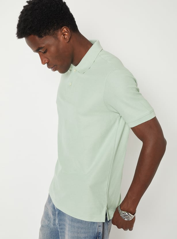 Men Textured Polo T-shirt