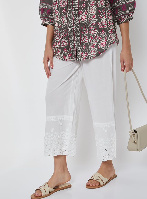 Women Schiffli Hem Palazzos