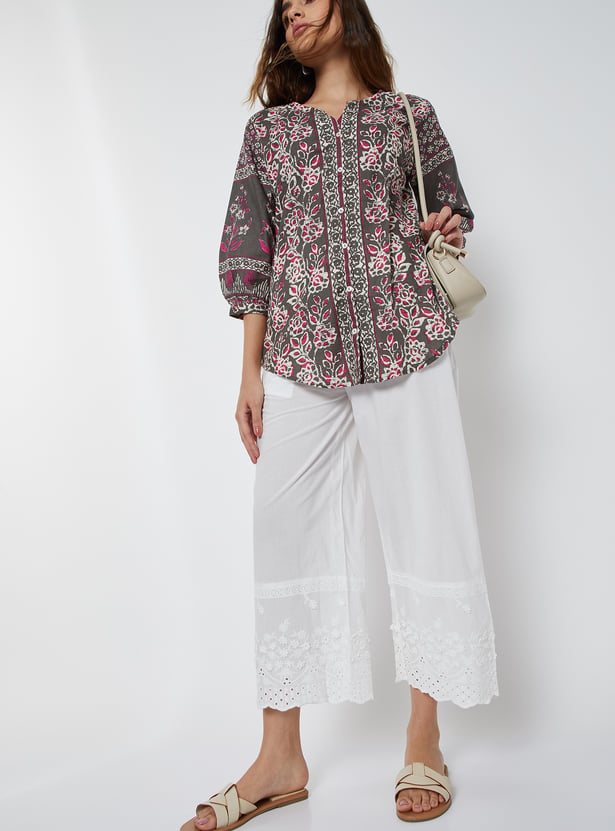 Women Schiffli Hem Palazzos