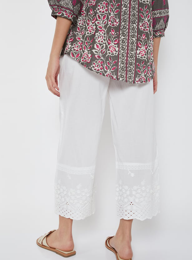 Women Schiffli Hem Palazzos