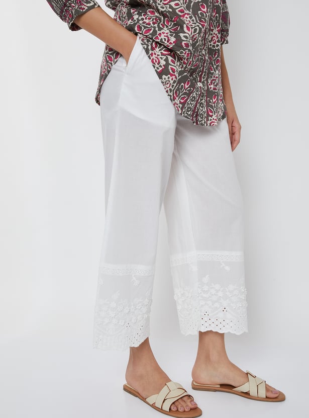 Women Schiffli Hem Palazzos