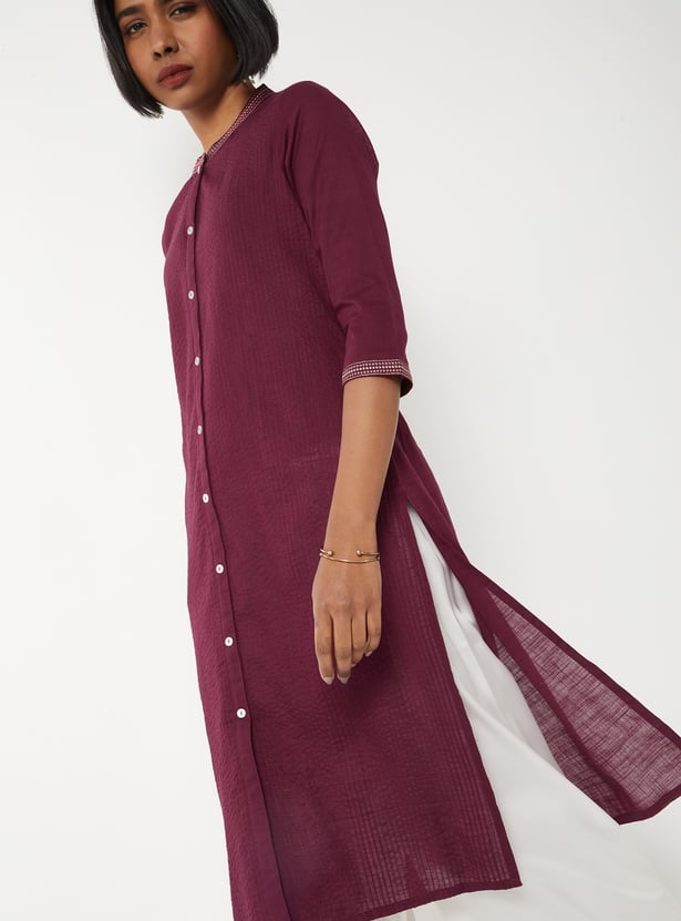 Women Pintuck Straight Kurta