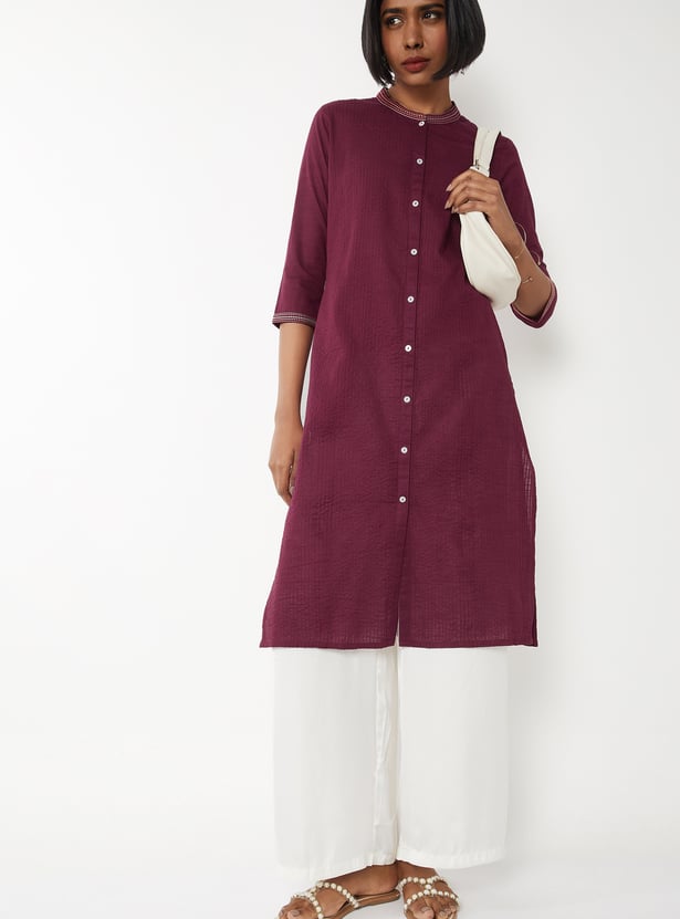 Women Pintuck Straight Kurta