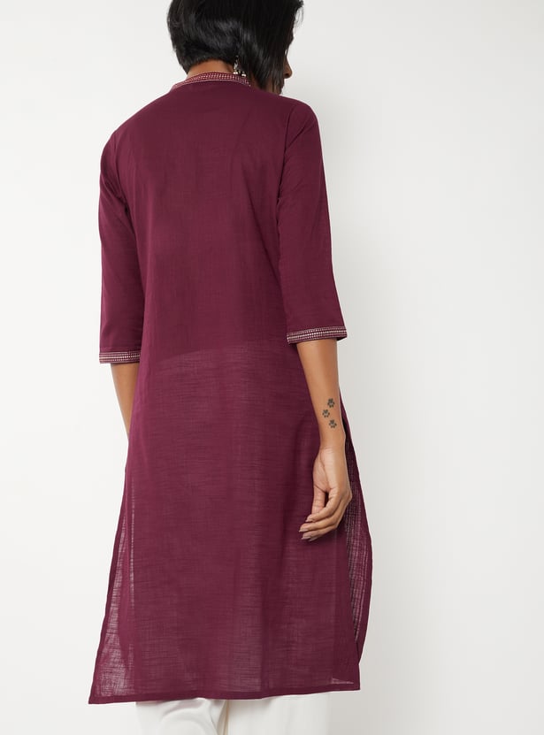 Women Pintuck Straight Kurta