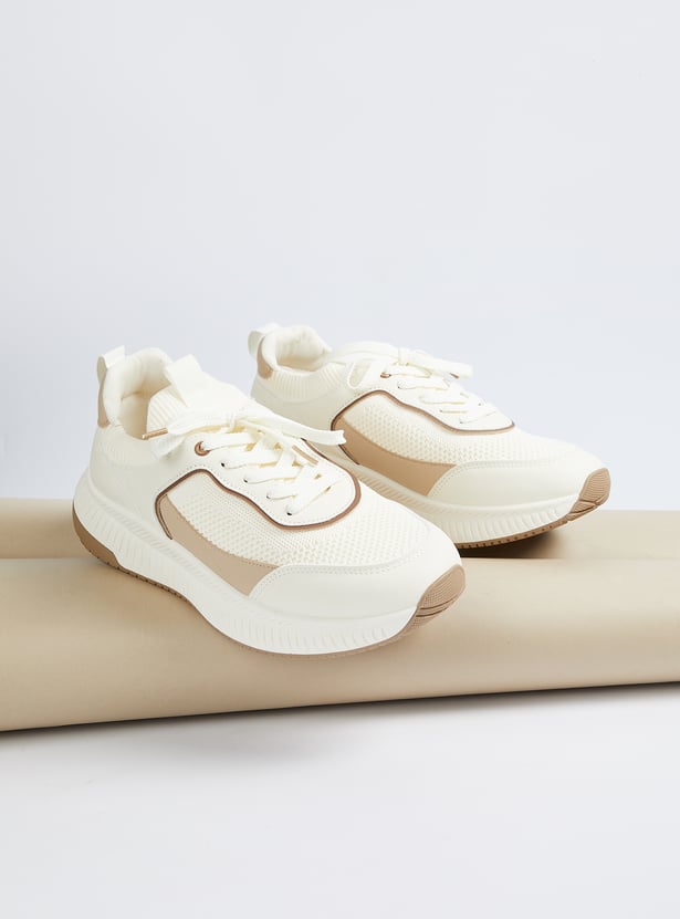 Men Colourblock Lace Up Sneakers