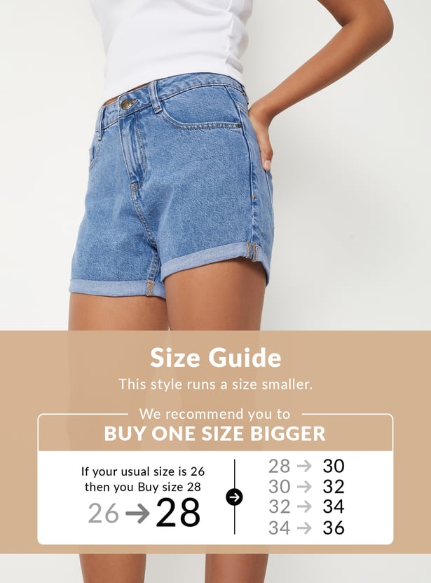 Women Washed Denim Shorts