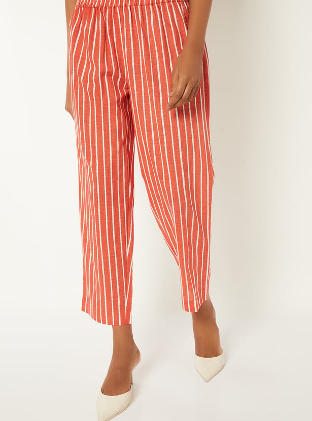 Women Striped Straight Kurta Set