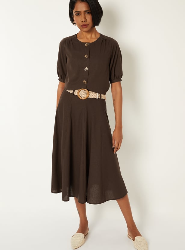 Women Solid Puffed Sleeve Top