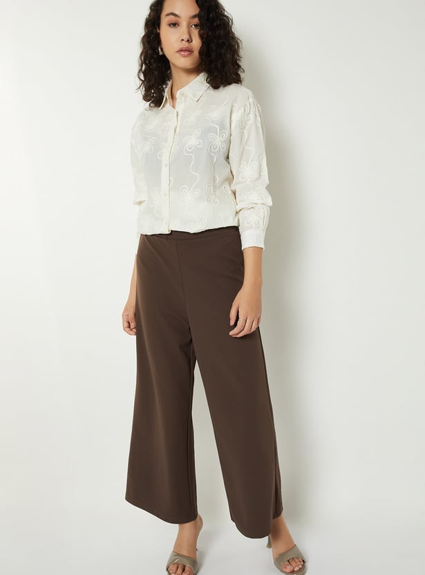 Women Embroidered Oversized Shirt
