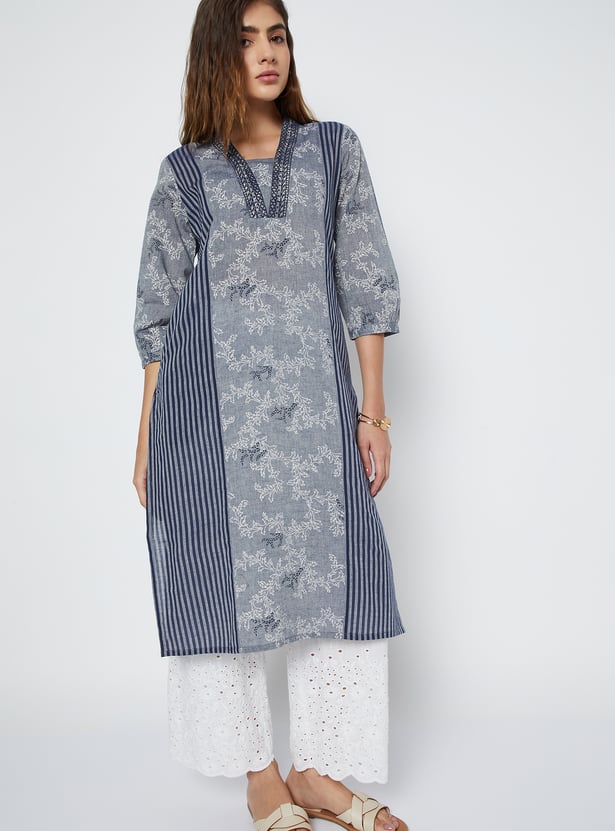 Women Striped Straight Kurta