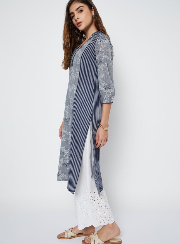 Women Striped Straight Kurta