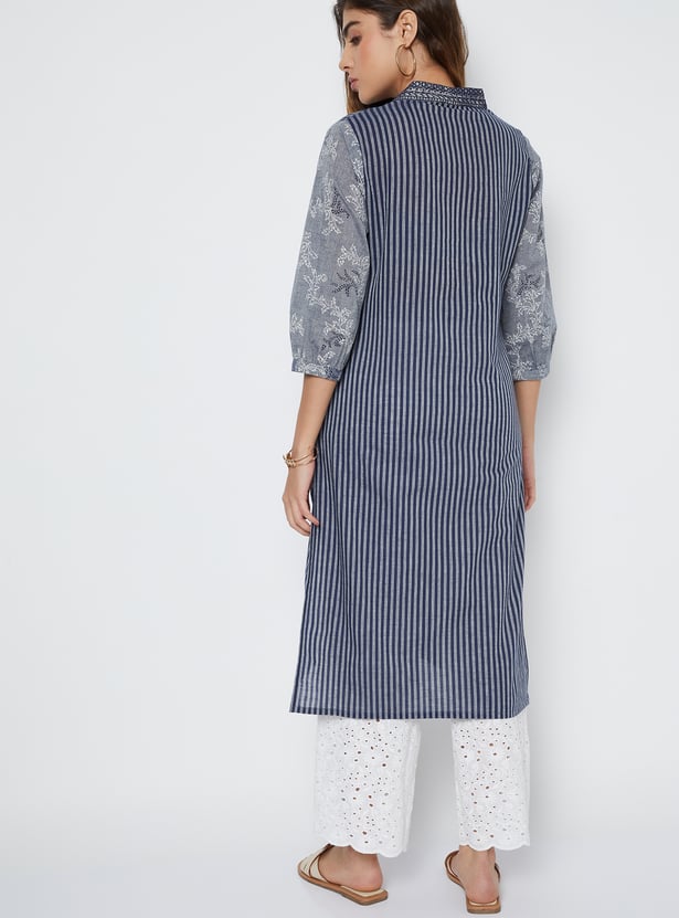 Women Striped Straight Kurta