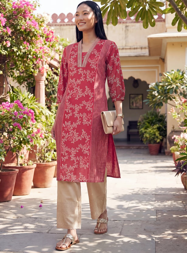 Women Printed Straight Kurta