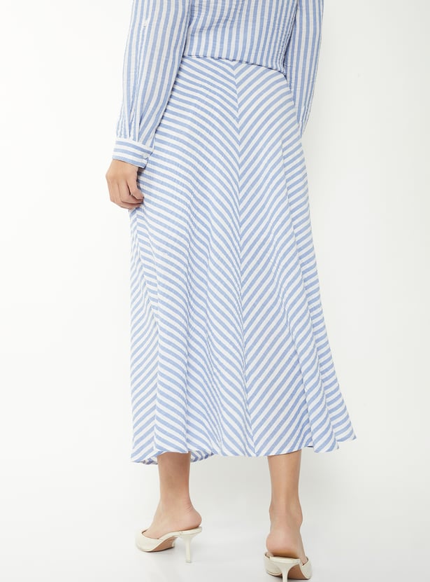 Women Striped A-line Skirt