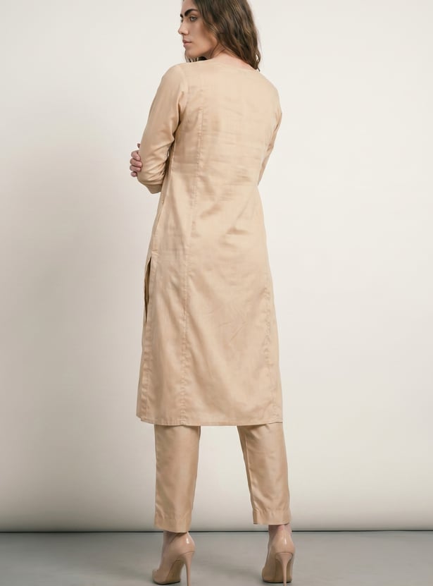 Women Sequins Straight Kurta
