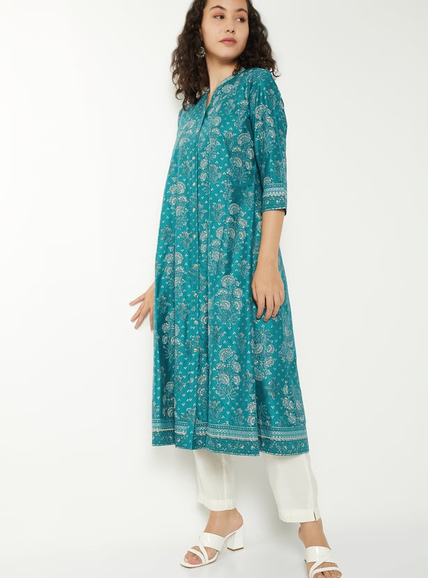 Women Floral Print Kalidar Kurta