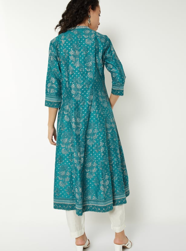 Women Floral Print Kalidar Kurta