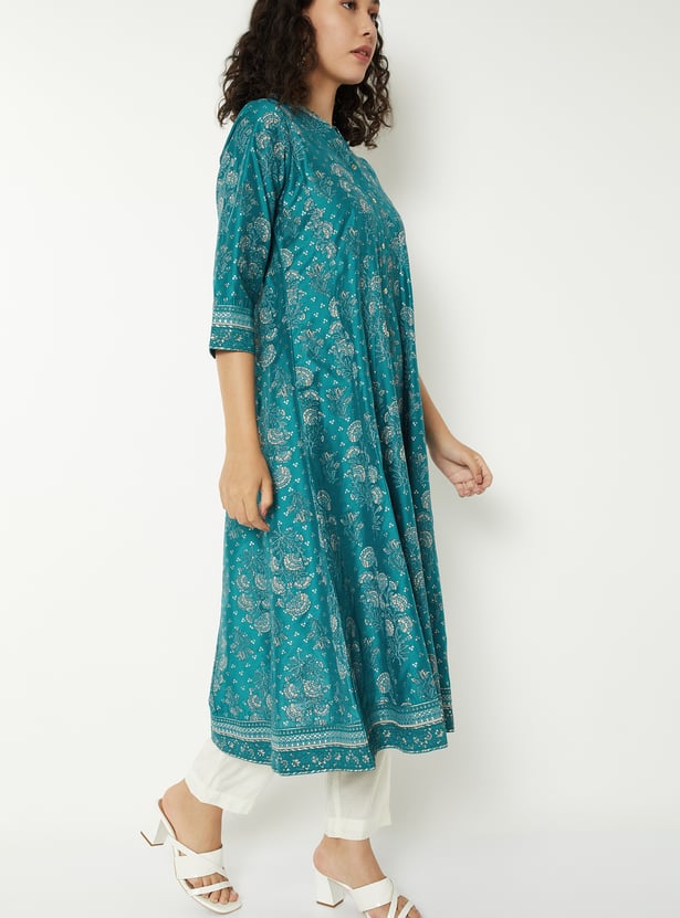 Women Floral Print Kalidar Kurta