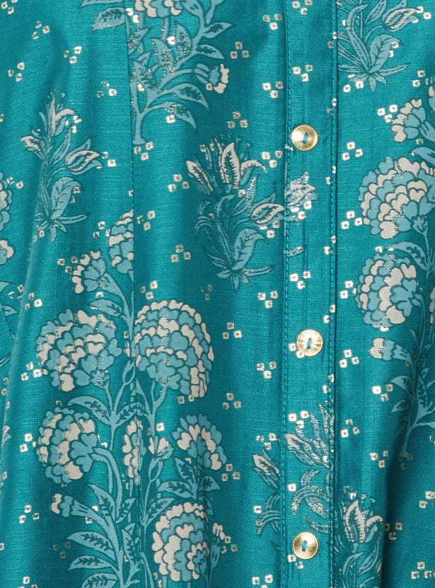 Women Floral Print Kalidar Kurta