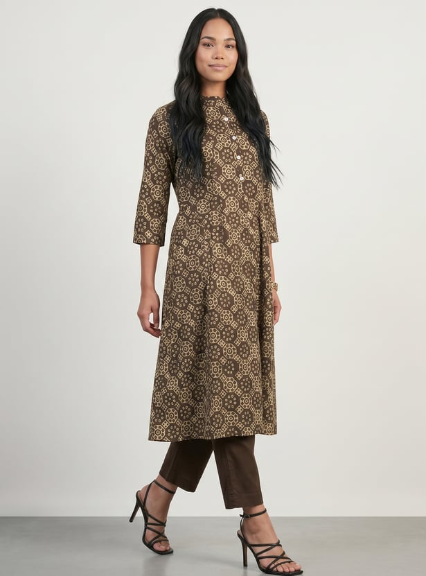 Women Printed A-line Kurta Set