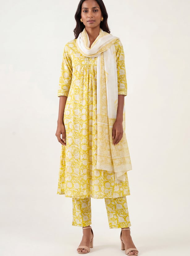 Women Printed A-line Kurta Set