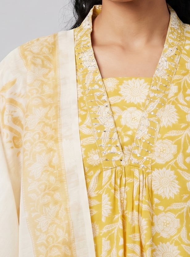 Women Printed A-line Kurta Set