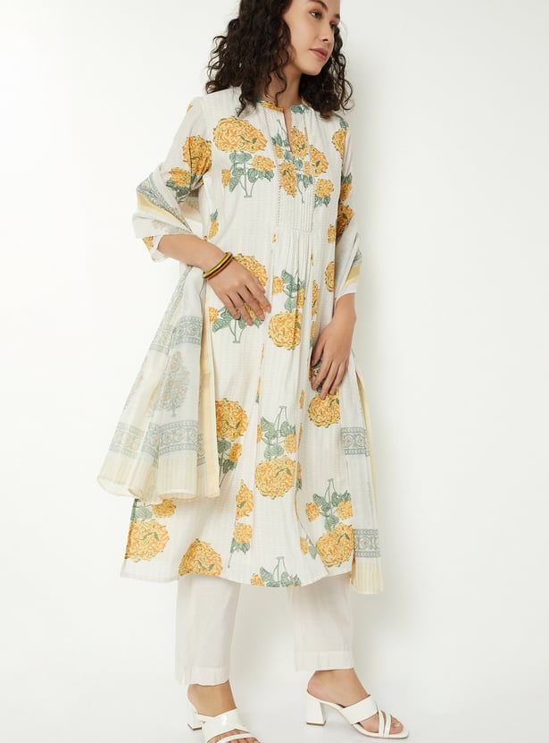Women Floral Print A-Line Kurta Set