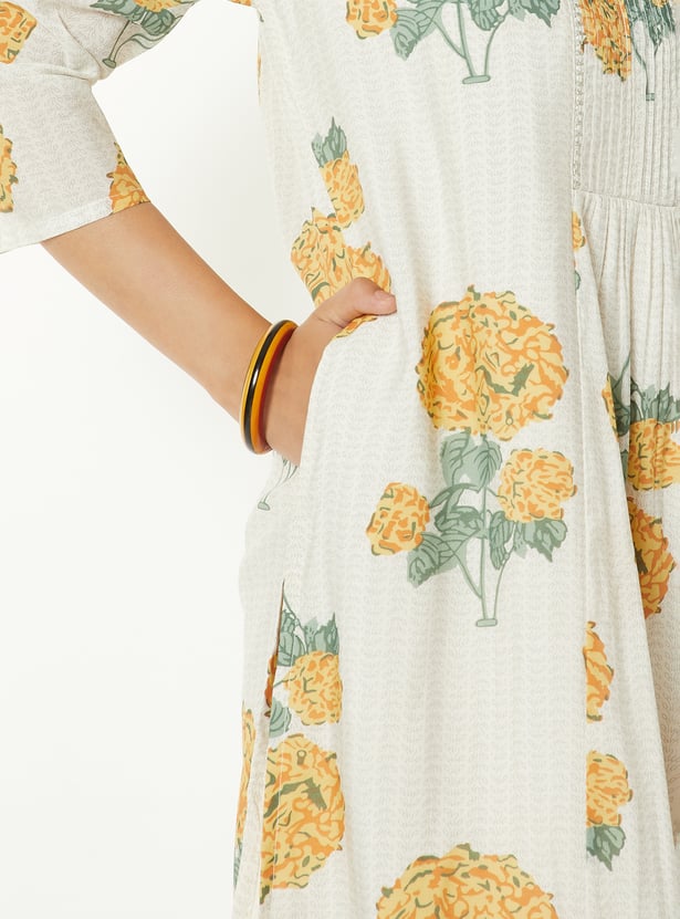Women Floral Print A-Line Kurta Set