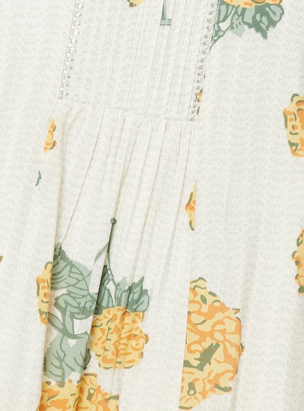 Women Floral Print A-Line Kurta Set