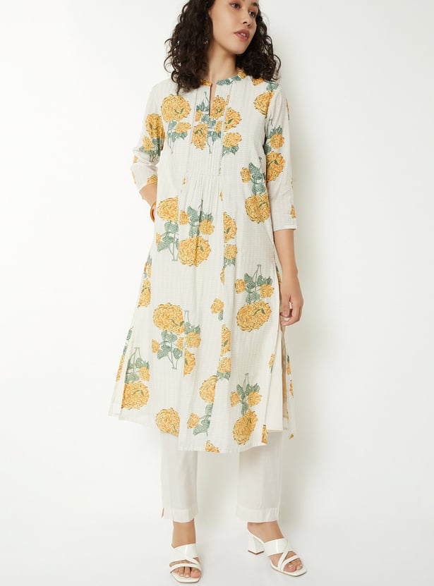 Women Floral Print A-Line Kurta Set