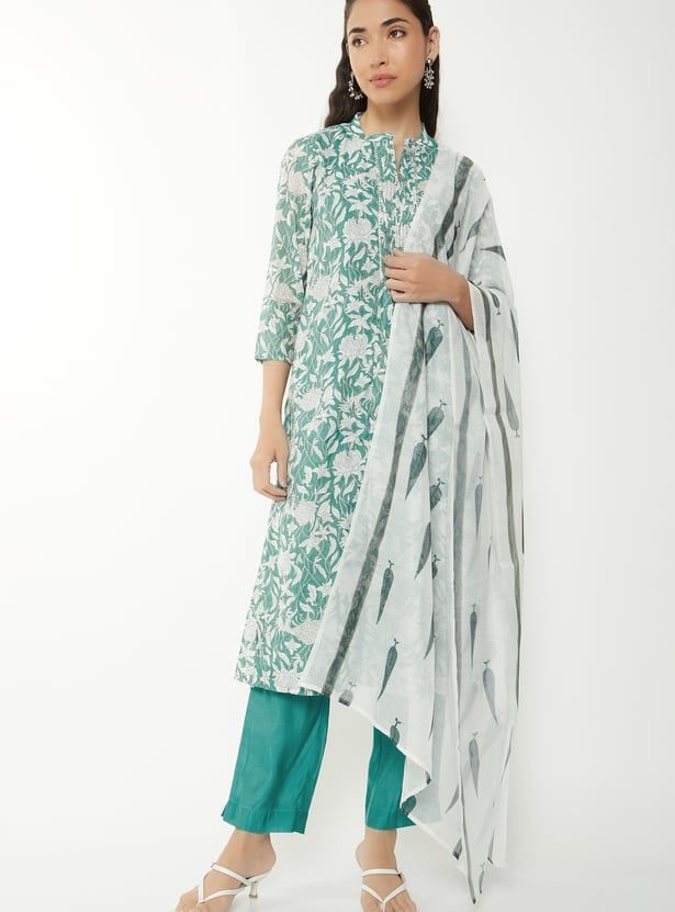Women Floral Print Straight Kurta Set