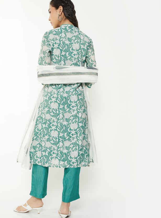Women Floral Print Straight Kurta Set