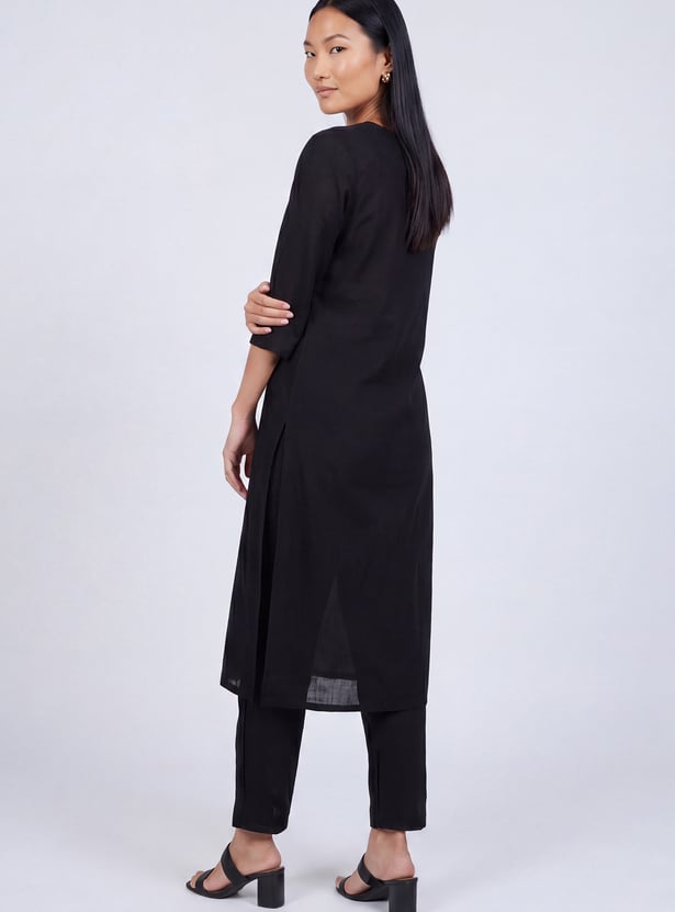 Women Embroidered A-Line Kurta Set
