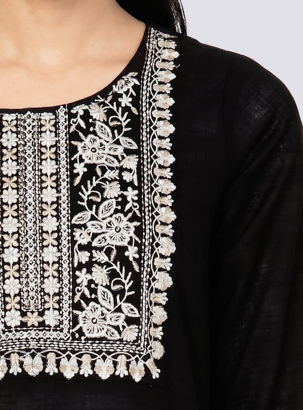 Women Embroidered A-Line Kurta Set