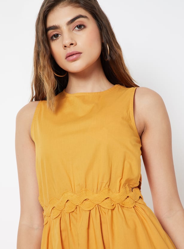 Women Midi Dress with Cut-Out Sides
