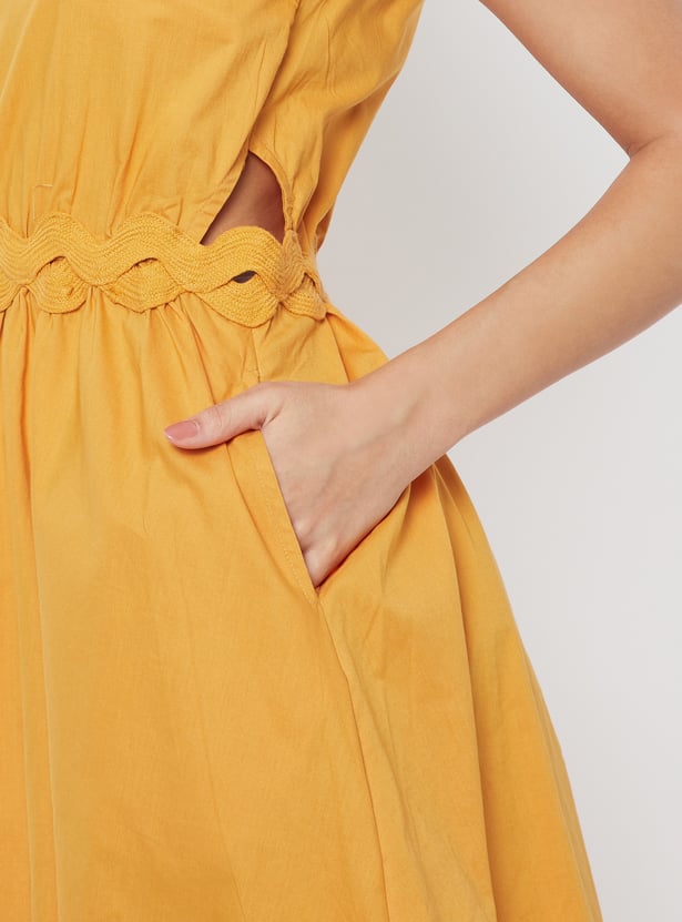 Women Midi Dress with Cut-Out Sides