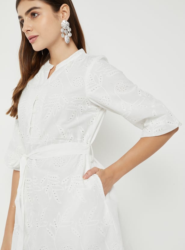 Women Schiffli A-line Dress