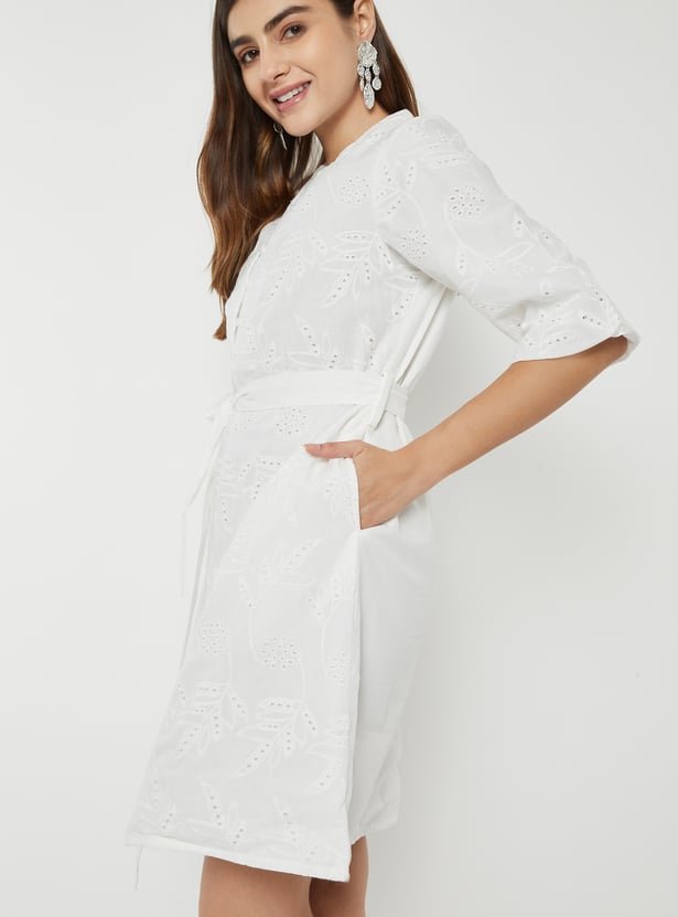 Women Schiffli A-line Dress