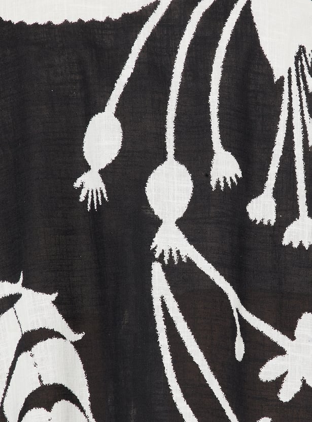 Women Printed Shirt Dress with Belt