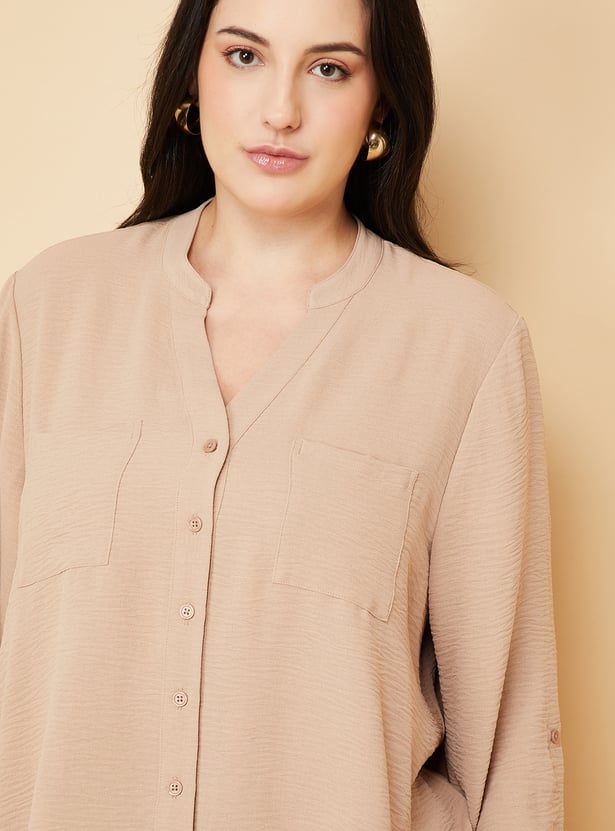 Women Textured Shirt-style Top
