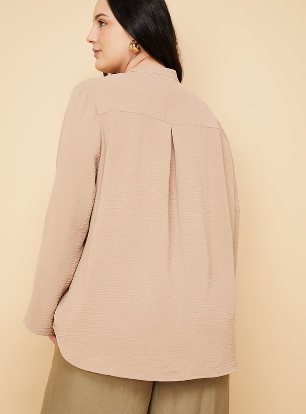 Women Textured Shirt-style Top